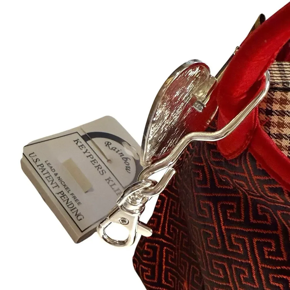 Rainbow Keypers Klip Key Clip Heart Bag Charm Religious Bible Verse Silver Tone